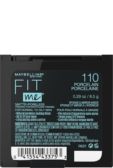 Phấn phủ kiềm dầu dạng nén Maybelline pressed powder Fit Me matte poreless màu porcelain 041554433753 b